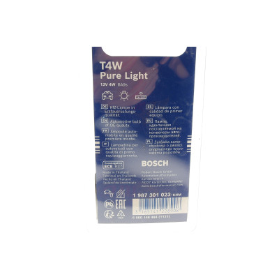 Автолампа T4W 12V 4W BA9s Pure Light (к-кт 2шт) Автолампа T4W 12V 4W BA9s Pure Light (к-кт 2шт)