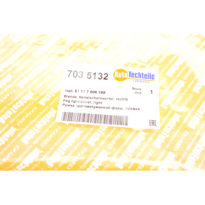 Вставка бампера (під протитуманку) BMW 5 (F10/F11) 09-13 (M-Technic) (R)