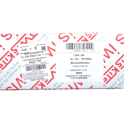 Комплект ланцюга ГРМ BMW 3 (E90/F30/F80)/5 GT (F07) 10-17 (N57) (z=86/72) (с покрытием TRITAN®)