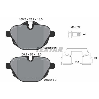 Колодки гальмівні (задні) BMW 5 (F10-11/G30-31)/X3 (F25/G01) /X5 (G05) 10- (TRW)