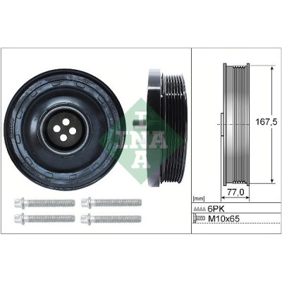 Шків колінвалу BMW 3 (E90/F30/F80)/ 5 (F10) 1.6-2.0 d 07- (з болтом), N47/M47