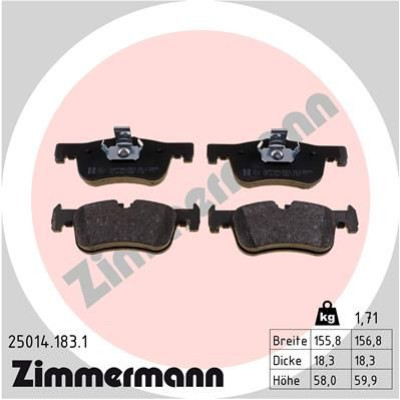 Колодки гальмівні (передні) BMW 1 (F20/F21)/2 (F22/F87/F45/F46) 11-/Audi Q5 08- (ATE)