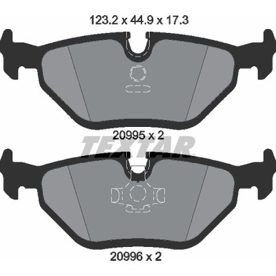 Колодки гальмівні (задні) BMW 3 (E30/E36/E46) 90-98/ 5 (E34) -97 (Teves) Q+