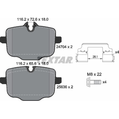 Колодки гальмівні (задні) BMW 5 (G30,G31)/7 (G11,G12)/X5 (G05)/X6 (G06) 17- (TRW) Q+