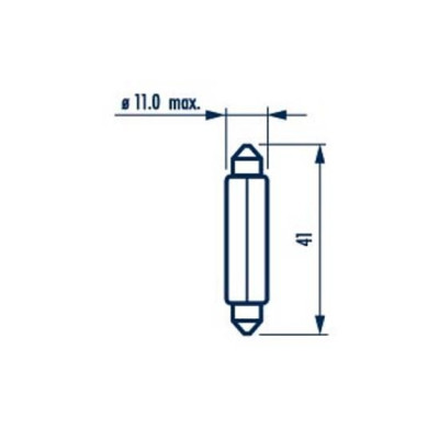 Автолампа C10W 12V 10W SV8.5 Standard (L=41/d=11)
