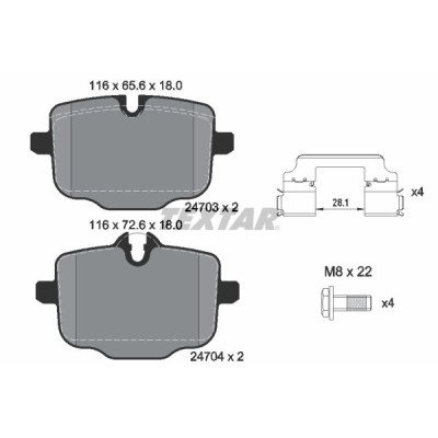Колодки гальмівні (задні) BMW 5 (F10/F11/F18)/6 (F12/F13) 09- (TRW) Q+