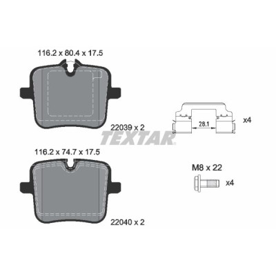 Колодки гальмівні (задні) BMW M5 (G30)/X5 (G05)/X6 (G06) 17- (TRW) (з аксесуарами)