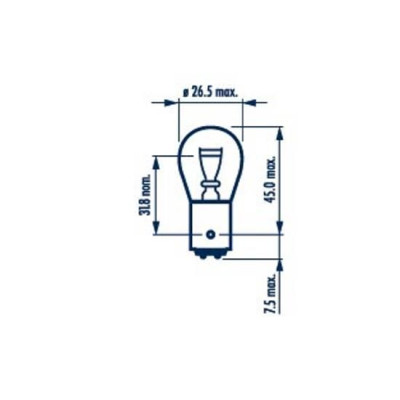 Автолампа P21/5W 12V 21/5W BAY15d Standard (блістер/к-кт 2 шт.)