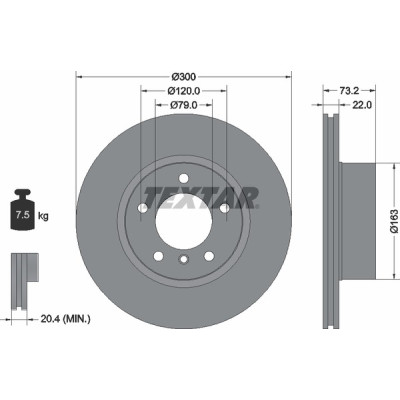 Диск гальмівний (передній) BMW 1 (F20)/3 (F30)/4 (F32) 11- (300x22) PRO+