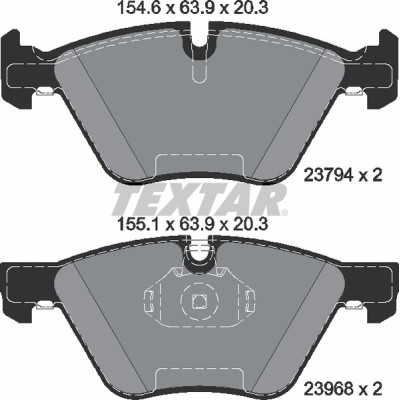 Колодки гальмівні (передні) BMW 3 (E90-93) 04-/ X1 (E84) 09- (Ate-Teves) Q+