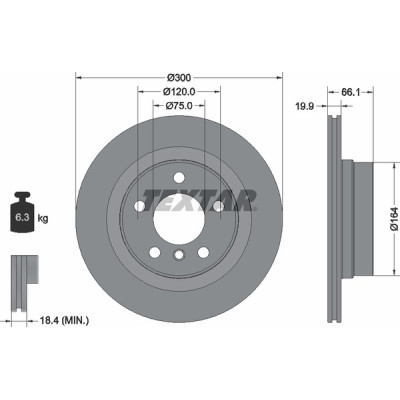 Диск гальмівний (задній) BMW 1 (F20/F21)/ 3 (F30/F31)/ 4 (F32/F36) 11- (300x19.9) PRO