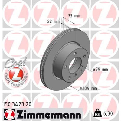 Диск гальмівний (передній) BMW 1 (E81/E87/F20/F21) 04-11 (284x22) (з покриттям) (вент.)