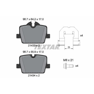 Колодки гальмівні (задні) BMW 3 (G20/G21/G80/G81)/Z4 (G29) 18-/4 (G22/G82) 20-(з датчиком) (Trw) Q+