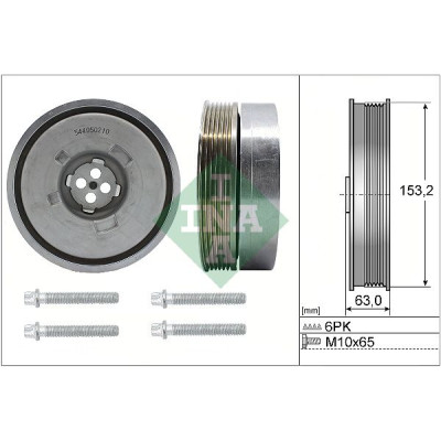 Шків колінвалу BMW 3 (F30/F80) 15-18 (153x63) (6PK) (з болтом), B38 B15 A