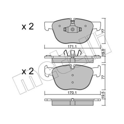 Колодки гальмівні (передні) BMW X4 (F26) 14-18/X5 (E70/F15/F85) 06-18/X6 (E71/E72/F16/F86) 08-19