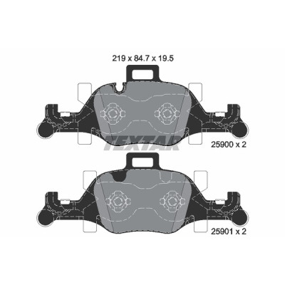 Колодки гальмівні (передні) BMW 5 (G30) 530/540i 16- (Teves)