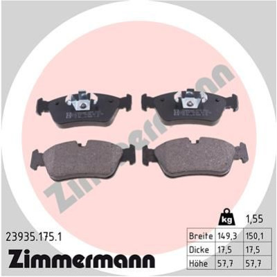 Колодки гальмівні (передні) BMW 1 (E87)/ 3 (E90) 1.6/2.2/2.0D 04-13 (Ate-Teves)