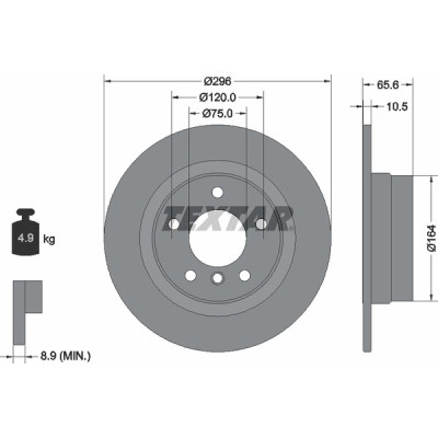 Диск гальмівний (задній) BMW 1 (E81/E87)/3 (E90/E92) 05-13 (296x10.5) PRO