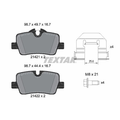 Колодки гальмівні (задні) BMW 3 (G20/G80/G28)/4 (G22/G82) 18- (TRW) Q+