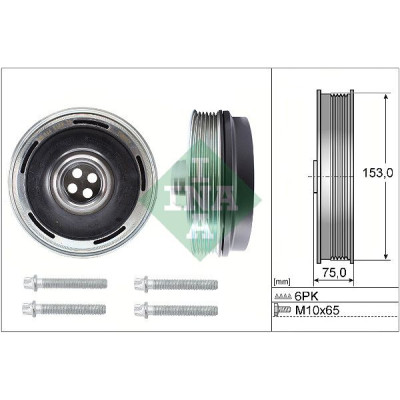 Шків колінвалу BMW X1 (F48) 14- (з болтом), B47/B46/B48