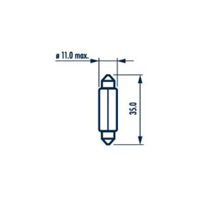 Автолампа C10W 12V 10W SV8.5 (11x35mm)