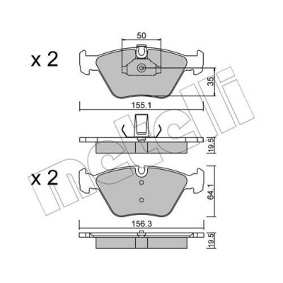 Колодки гальмівні (передні) BMW 5 (E39) 96-04/3 (E46) 00-06