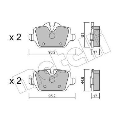 Колодки гальмівні (задні) BMW 1 (E81/E82/E87)/3 (E90/E91/E92/E93) 04-13