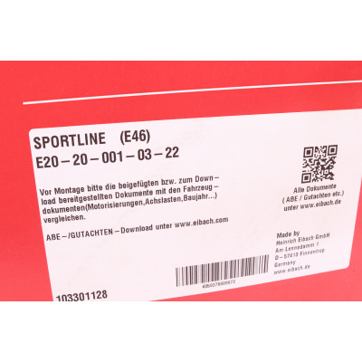 Комплект пружин (Sportline) BMW 3 (E46) 98-06 (4 шт.) Комплект пружин (Sportline) BMW 3 (E46) 98-06 (4 шт.)