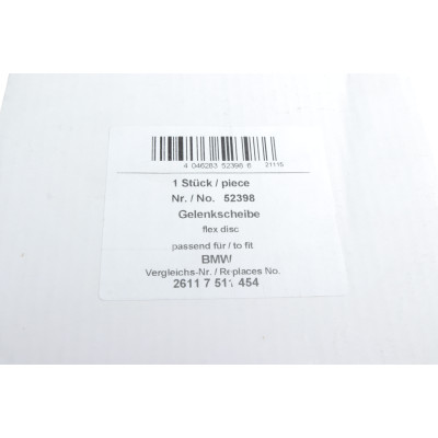 Муфта кардана еластична BMW 3/4/5/7/X1/X3/X4/X5/X6 00- (50x135x30)