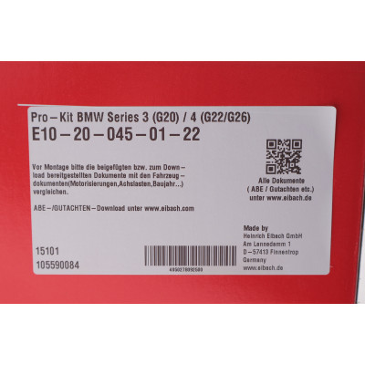 Комплект пружин (Pro-Kit) BMW 3 (G20) 18-/4 (G22/G82/G26) 20- (B47/B48/B46) (4 шт.) Комплект пружин (Pro-Kit) BMW 3 (G20) 18-/4 (G22/G82/G26) 20- (B47/B48/B46) (4 шт.)