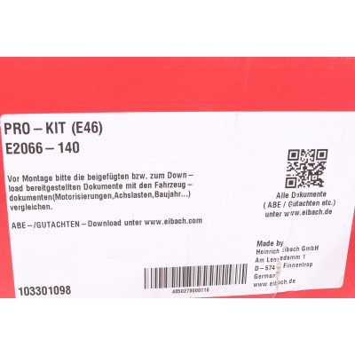 Комплект пружин (Pro-Kit) BMW 3 (E46) 00-07 (4 шт.) Комплект пружин (Pro-Kit) BMW 3 (E46) 00-07 (4 шт.)