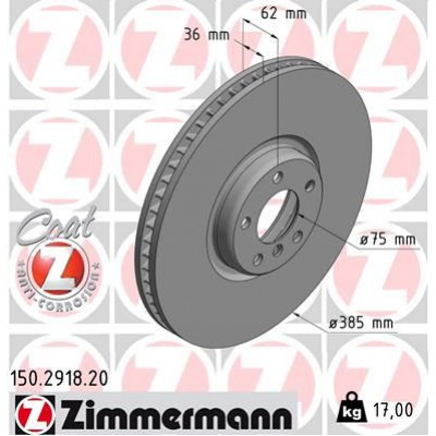Диск гальмівний (передній) BMW X5 (E70/F15/F85)/X6 (E71/E72/F16/F86) 06- (385x36) (R) (з покр) (вент) Диск гальмівний (передній) BMW X5 (E70/F15/F85)/X6 (E71/E72/F16/F86) 06- (385x36) (R) (з покр) (вент)