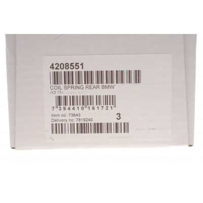Пружина (задня) BMW iX3 (G01/F97/G08) 20- (SUV) Пружина (задня) BMW iX3 (G01/F97/G08) 20- (SUV)